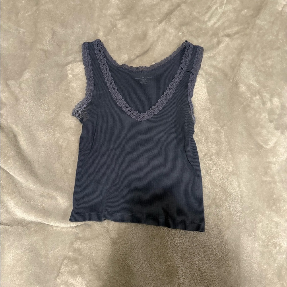 Brandy Melville Dark Blue Lace Tank Top